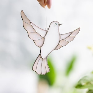 Stained Glass Dove Suncatcher Window Hanging Peace Bird Decor Home Decor Mother's Day Gift